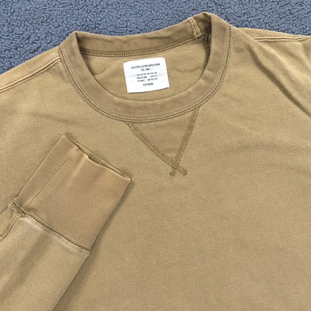 Buck Mason Field Spec Surplus Cotton Crew Mens Small Ochre Knit Thermal Shirt